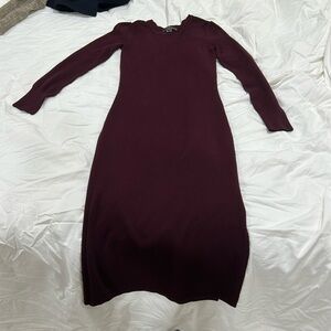 French Connection M Burgundy Midi Dress with Slit